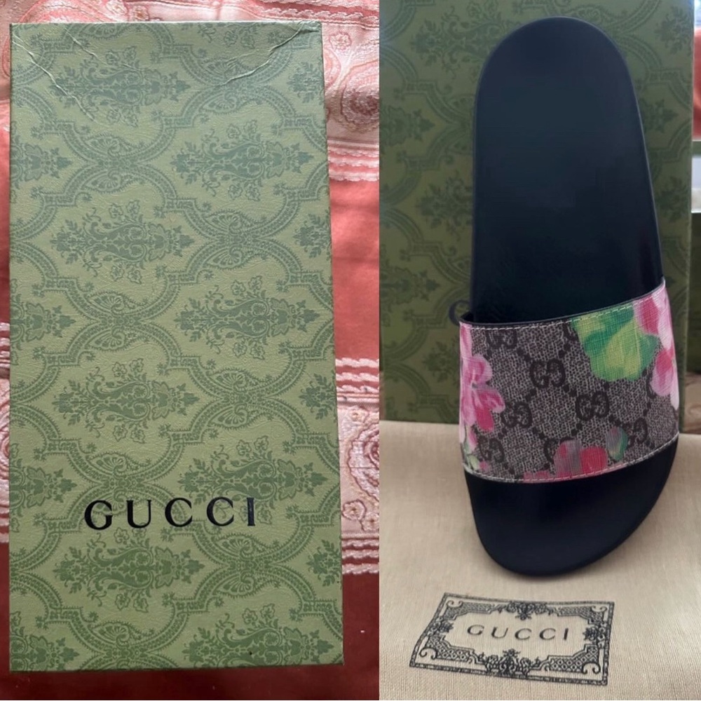 Size “7” GUCCI Floral Slides